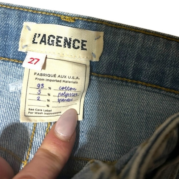 L'AGENCE High Line High Rise Skinny in Fade Out Size 27 Light Wash Distressed - Picture 9 of 12
